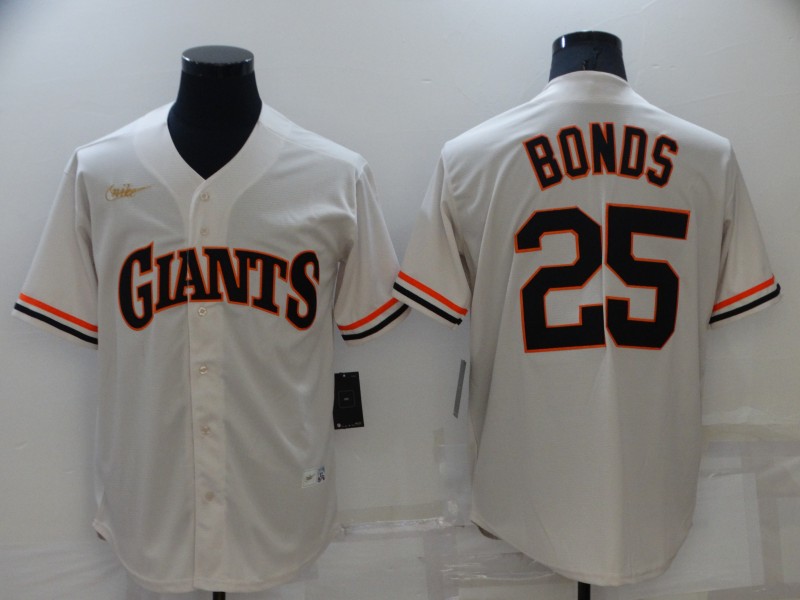 Men's San Francisco Giants #25 Barry Bonds Cream Cool Base Stitched Jersey Men's San Francisco Giants #25 Barry Bonds Cream Cool Base Stitched Jersey